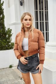 Long sleeved high necked warm jacket, loose cotton jacket, and bread jacket
