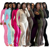 Tight fitting long sleeved micro trumpet two-piece set