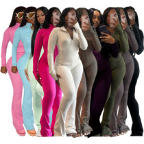 Tight fitting long sleeved micro trumpet two-piece set