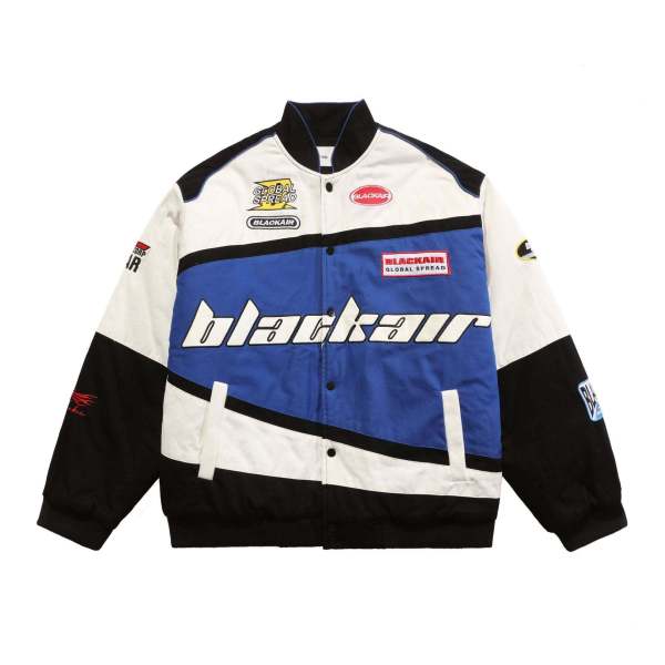 Printed tricolor long sleeved trench coat motorcycle jacket