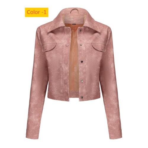 Thin leather jacket with multiple pockets, cardigan jacket, and outerwear