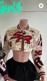 Embroidered thread short sleeved single breasted baseball jersey