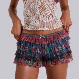 Ruffle plaid low waisted shorts and skirts