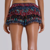 Ruffle plaid low waisted shorts and skirts