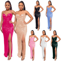 Deep V backless split camisole skirt Deep V backless split camisole skirt