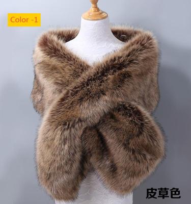 Imitation fur fox fur evening dress, thick shawl, cloak scarf, fake scarf