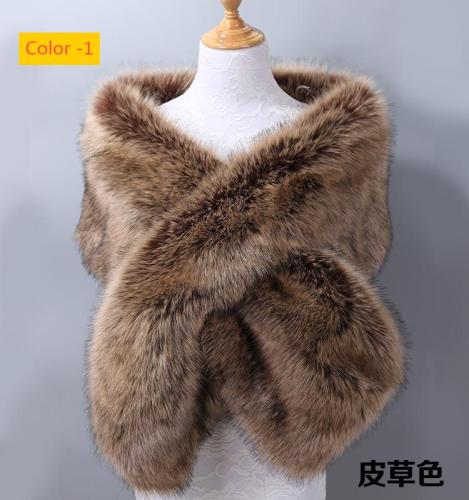 Imitation fur fox fur evening dress, thick shawl, cloak scarf, fake scarf
