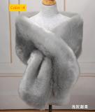Imitation fur fox fur evening dress, thick shawl, cloak scarf, fake scarf