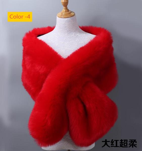 Imitation fur fox fur evening dress, thick shawl, cloak scarf, fake scarf