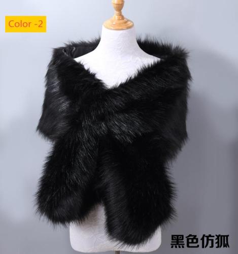 Imitation fur fox fur evening dress, thick shawl, cloak scarf, fake scarf