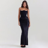 Women's strapless backless evening dress