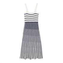 Slant cut slim knit camisole dress