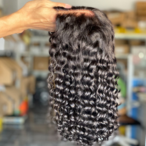 High weight human hair wig with curly hair