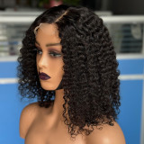 High weight human hair wig with curly hair