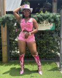 Elastic denim embroidered vest shorts set