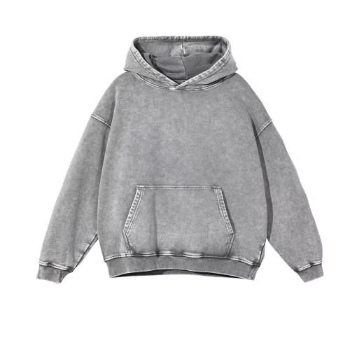 Retro wax washed hooded sweatshirt