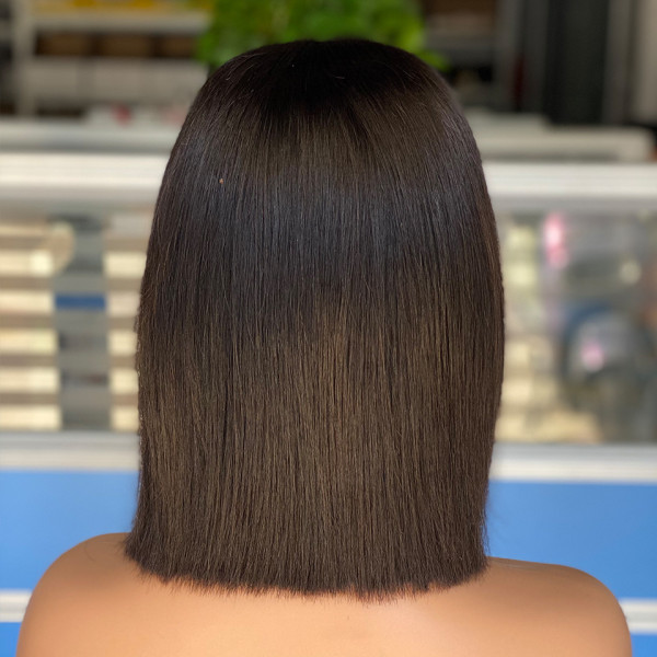 High weight human hair wig with short hair