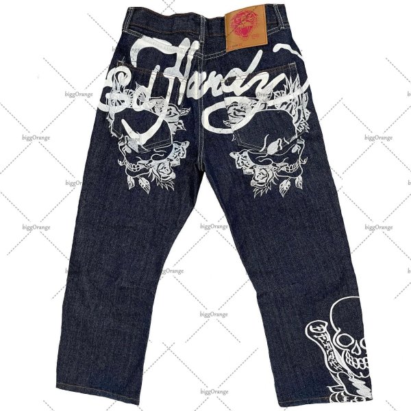 Printed hip-hop straight leg loose wide leg jeans