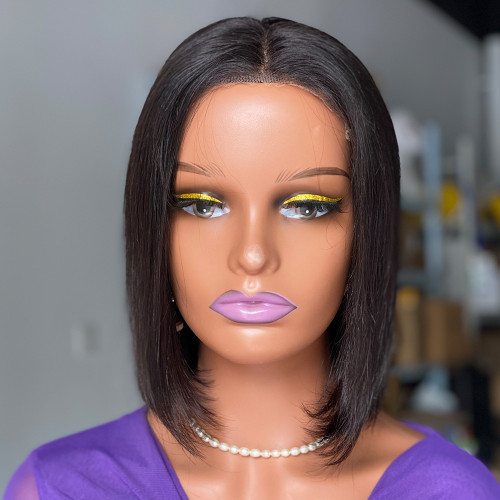 High weight human hair wig with short hair