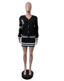 Cardigan sweater short skirt set