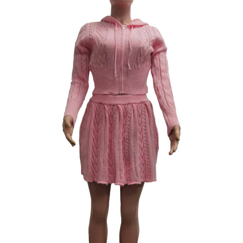 Winter woolen hooded dress