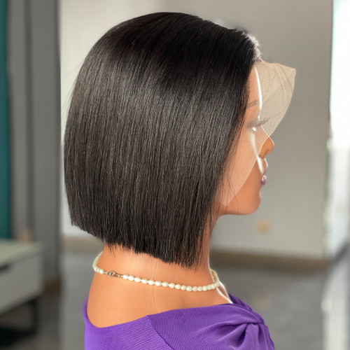 High weight human hair wig with short hair