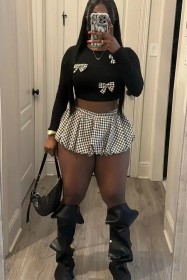 Elastic bow skirt set
