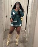 Cardigan sweater short skirt set