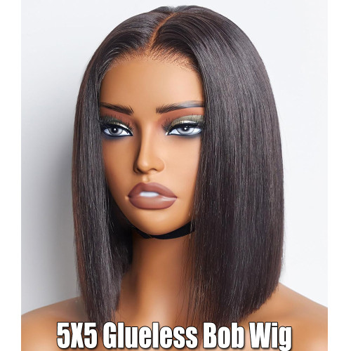High weight human hair wig with short hair