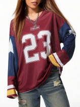 Dopamine digital printed loose long sleeved T-shirt Dopamine digital printed loose long sleeved T-shirt