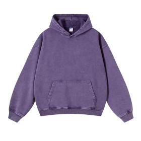 Retro wax washed hooded sweatshirt