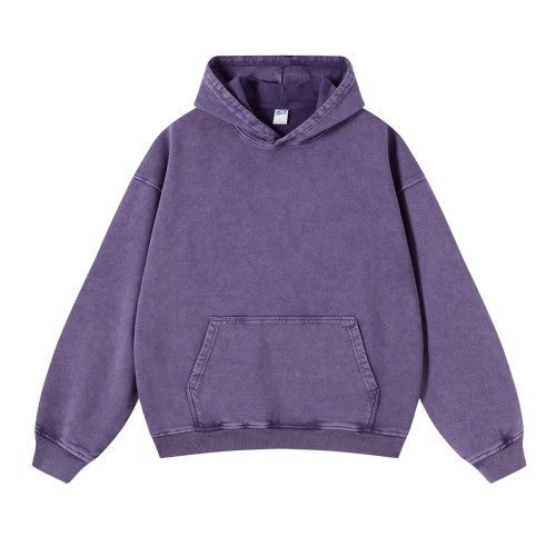 Retro wax washed hooded sweatshirt