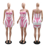 Strap and rhinestone wrapped hip dress