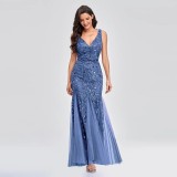 Sequined V-neck dress
