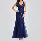 Sequined V-neck dress