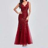 Sequined V-neck dress