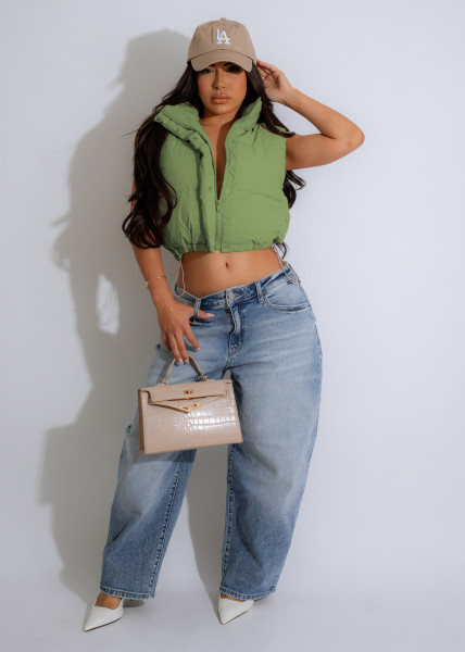 Stand up collar sleeveless zipper cotton jacket vest top