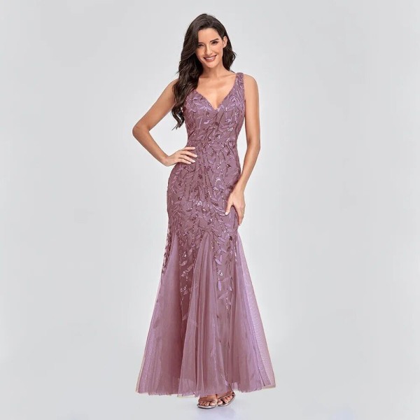Sequined V-neck dress