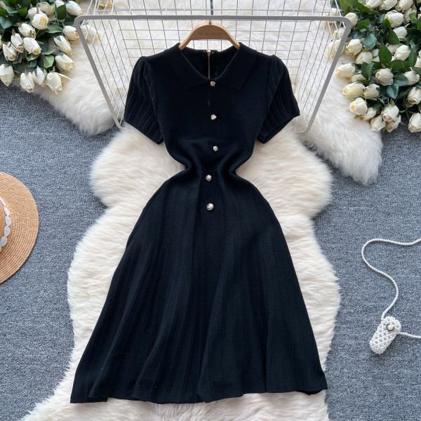 Collar short sleeved dress