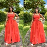 Solid color women's dress