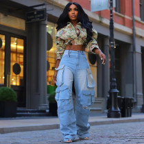 Umbilical drawstring jacquard long sleeved jacket Umbilical drawstring jacquard long sleeved jacket