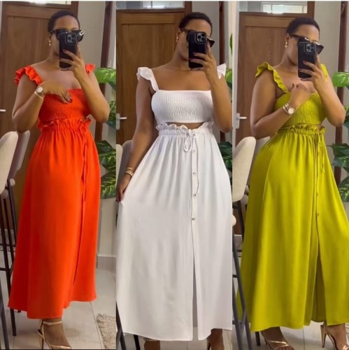 Solid color women's dress