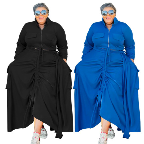 Splicing strap drawstring large two-piece set