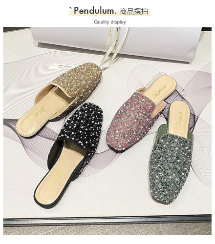 Baotou Half Top Shoes Soft soled Flat Bottom Cool Slippers
