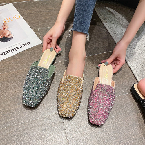 Baotou Half Top Shoes Soft soled Flat Bottom Cool Slippers