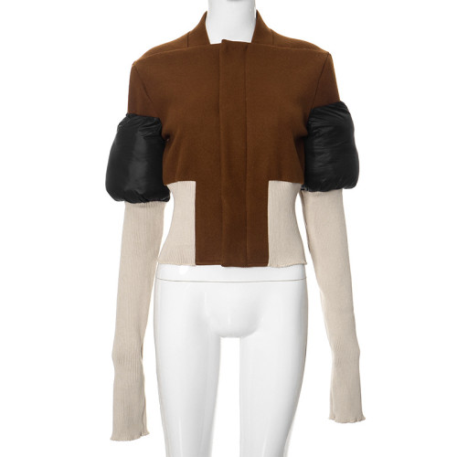 Warm patchwork jacket with top and cotton jacket