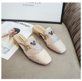 External mesh breathable flat bottomed soft soled toe slippers