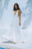 Bareback strap solid color dress