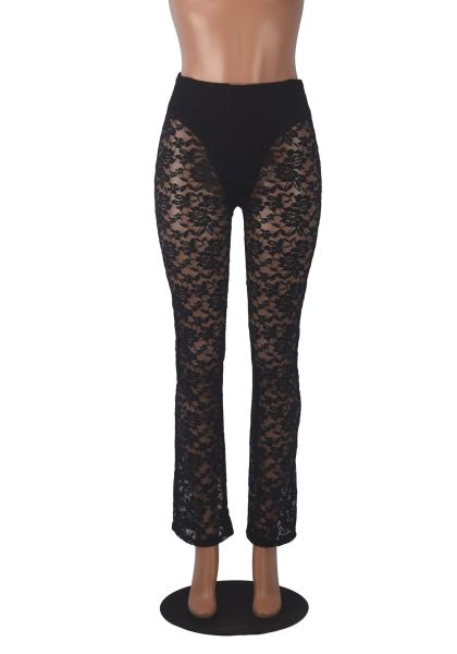 Super elastic lace casual pants