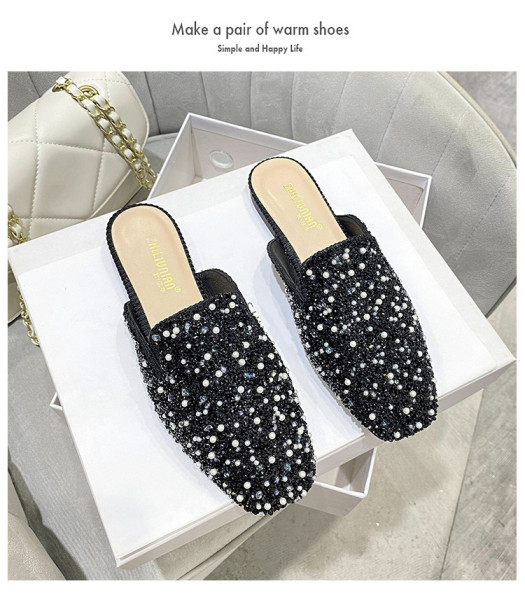 Baotou Half Top Shoes Soft soled Flat Bottom Cool Slippers